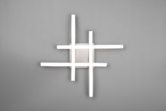 Trio Lighting Route Πλαφονιέρα Οροφής 46εκ. Ασημί με Ενσωματωμένο LED