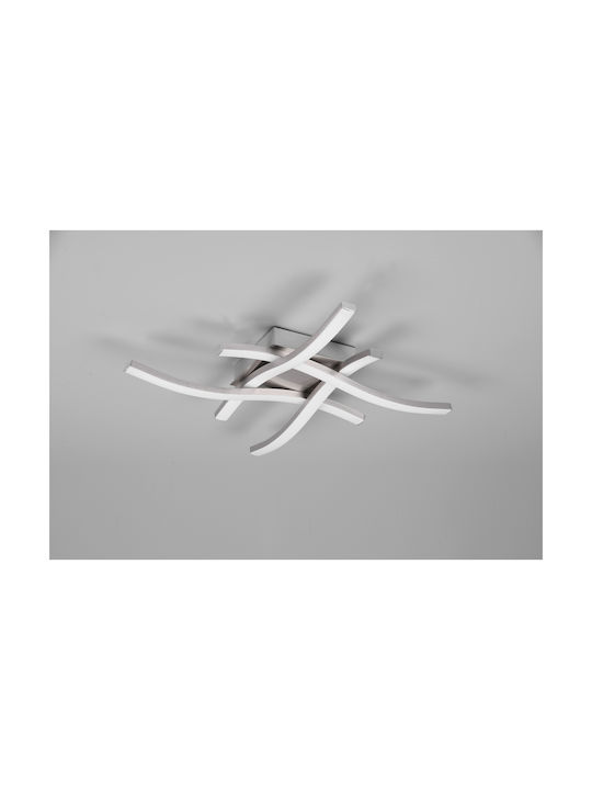 Trio Lighting Route Πλαφονιέρα Οροφής 46εκ. Ασημί με Ενσωματωμένο LED