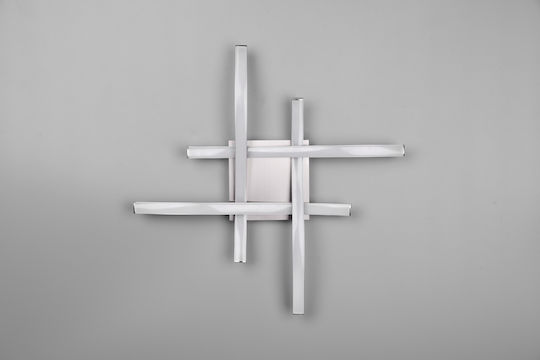 Trio Lighting Route Πλαφονιέρα Οροφής 46εκ. Ασημί με Ενσωματωμένο LED
