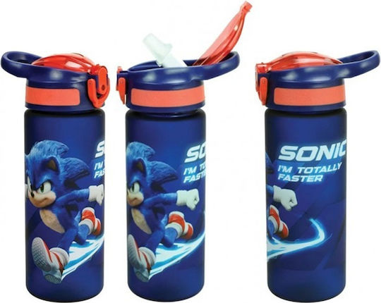 Gim Hedgehog Παιδικό Παγούρι Θερμός Πλαστικό με Καλαμάκι Sonic 600ml (Διάφορα Σχέδια/Χρώματα)
