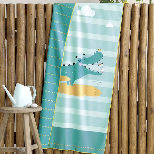 Kids' Beach Towel Croco Friends Turquoise Nima Beach 70x140cm Microfiber