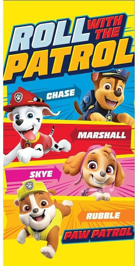 Παιδική Πετσέτα Παραλίας Paw Patrol 140x70cm Aym-034patr Κίτρινο