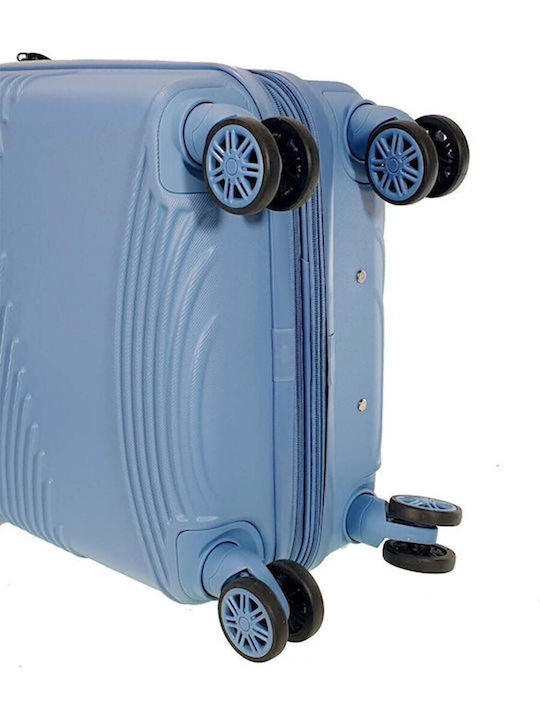 Bartuggi Large Hard Light Blue Suitcase with 4 Wheels Height 77cm
