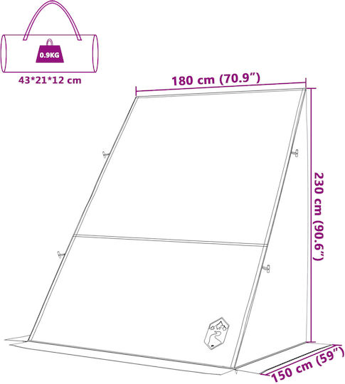 vidaXL Summer Camping Storage Tent Green 190x150x185cm