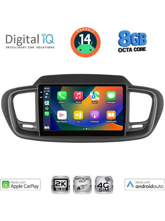 Digital IQ Car Audio System for Kia Sorento 2014-2020 (Bluetooth/USB/WiFi/GPS/Apple-Carplay/Android-Auto) with Touch Screen 10"