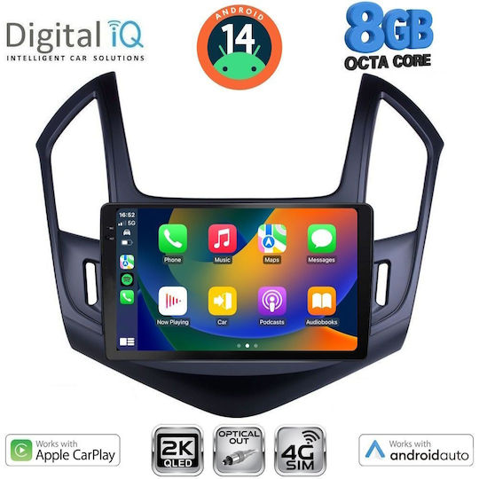 Digital IQ Ηχοσύστημα Αυτοκινήτου για Chevrolet Cruze 2013-2015 (Bluetooth/USB/WiFi/GPS/Apple-Carplay/Android-Auto) με Οθόνη Αφής 9"