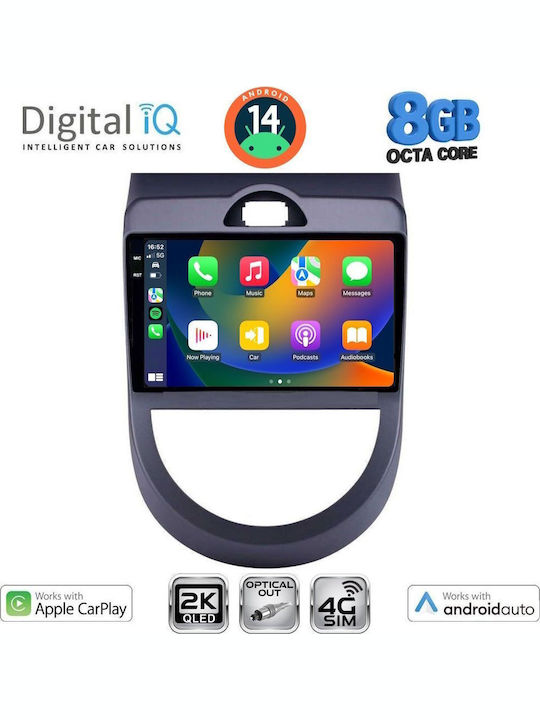 Digital IQ Auto-Audiosystem für Kia Seele 2008-2013 (Bluetooth/USB/WiFi/GPS/Apple-Carplay/Android-Auto) mit Touchscreen 9"