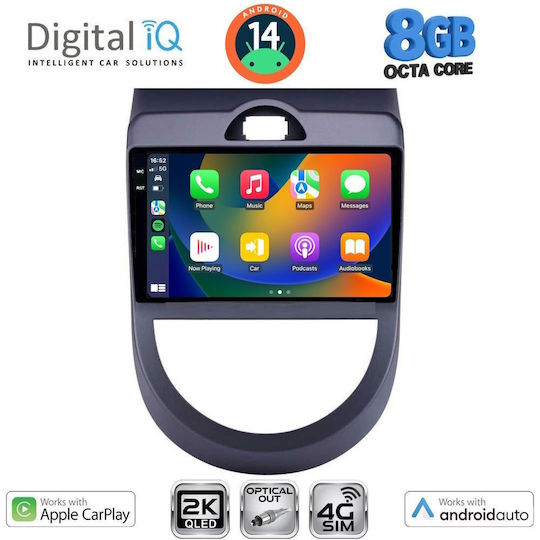 Digital IQ Car Audio System for Kia Soul 2008-2013 (Bluetooth/USB/WiFi/GPS/Apple-Carplay/Android-Auto) with Touch Screen 9"