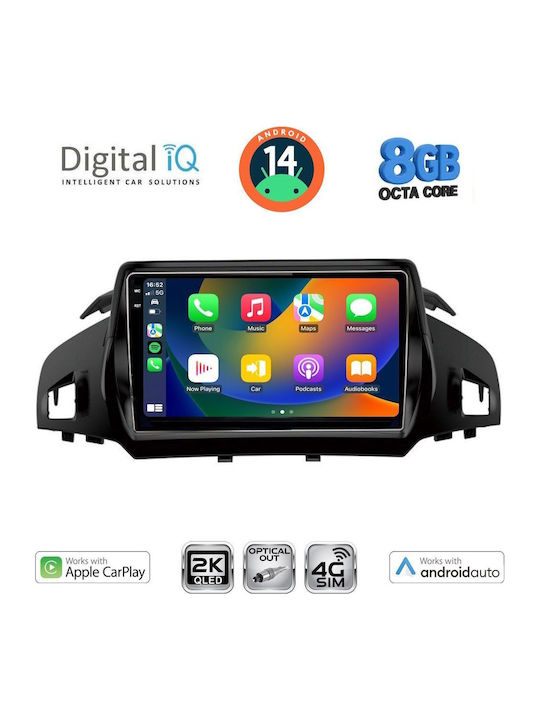 Digital IQ Car Audio System for Ford Kuga / C-Max 2013-2019 (Bluetooth/USB/WiFi/GPS/Apple-Carplay/Android-Auto) with Touch Screen 9"