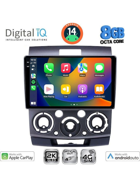 Digital IQ Car Audio System for Ford Ranger Mazda BT-50 2006-2011 (Bluetooth/USB/WiFi/GPS/Apple-Carplay/Android-Auto) with Touch Screen 9"