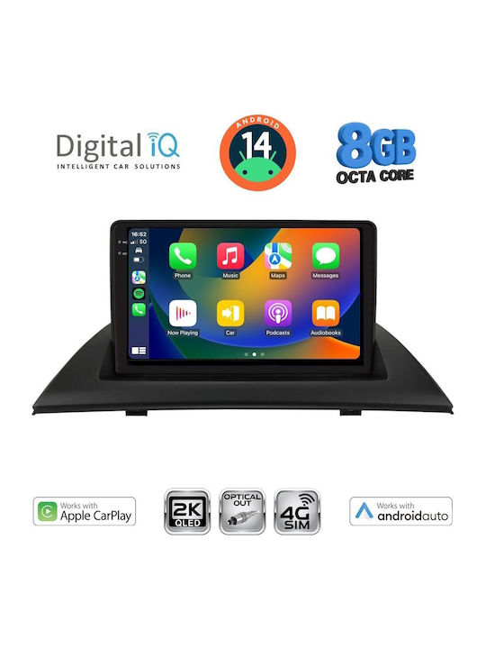 Digital IQ Car Audio System for BMW X3 (E83) 2003-2010 (Bluetooth/USB/WiFi/GPS/Apple-Carplay/Android-Auto) with Touch Screen 9"