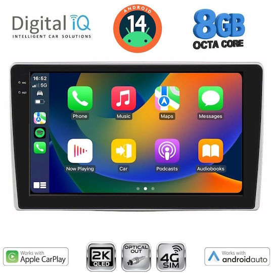 Digital IQ Car Audio System for Alfa Romeo Mito 2008-2018 (Bluetooth/USB/WiFi/GPS/Apple-Carplay/Android-Auto) with Touch Screen 9"