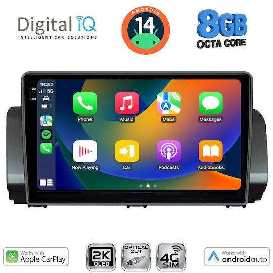 Digital IQ Car Audio System for Dacia Logan / Sandero / Jogger 2020 (Bluetooth/USB/WiFi/GPS/Apple-Carplay/Android-Auto) with Touch Screen 9"