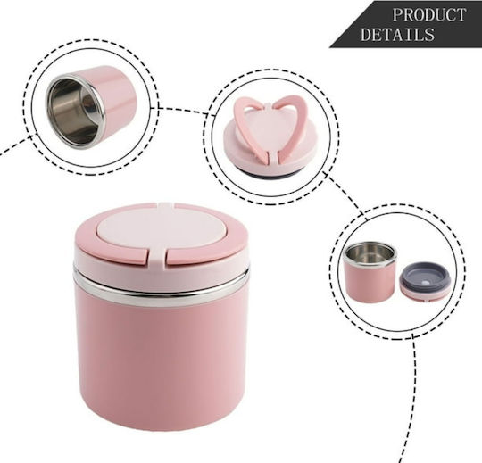 Uncle George Cutie pentru Mâncare Termos Inox Roz 600ml 1buc