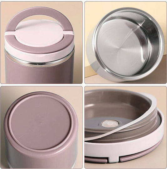 Uncle George Cutie pentru Mâncare Termos Inox Roz 600ml 1buc