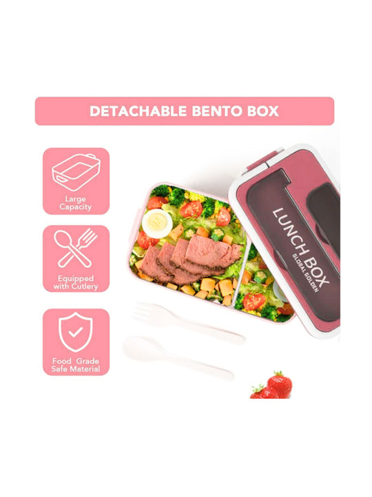 Uncle George Microwave Plastic Lunch Box Pink 1600ml