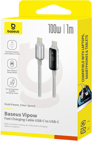 Baseus USB 2.0 Kabel USB-C männlich - USB-C 100W Beige 1m P10381802851-00