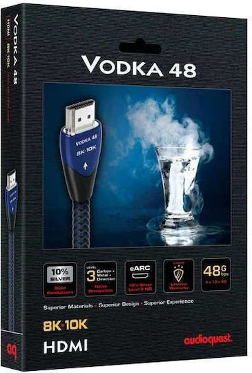 Nedis HDMI 2.1 Ultra High Speed 48Gbps 4K 120Hz HDR VRR Geflochtenes HDMI-Stecker Kabel HDMI male 2m Grau