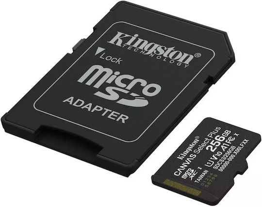 Kingston Canvas Select Plus microSDHC 256GB Клас 10 UHS-I 150MB/s с адаптер
