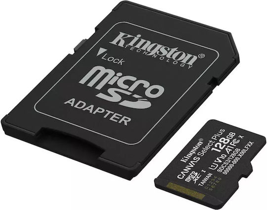 Kingston Canvas Select Plus microSDHC 128GB U1 V10 A1 UHS-I 150MB/s με αντάπτορα
