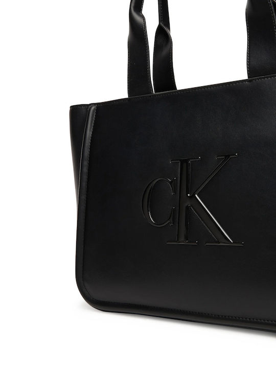 Calvin Klein Monogram Γυναικεία Tote Τσάντα από Συνθετικό Δέρμα