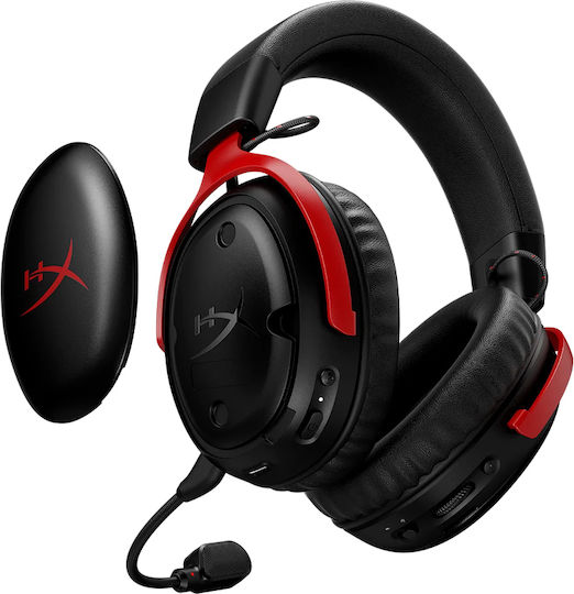 HyperX Cloud III S Безжичен Надушници Геймърски слушалки с връзка Bluetooth / USB Black/Red за Nintendo Switch / PC / PS5 / PS4