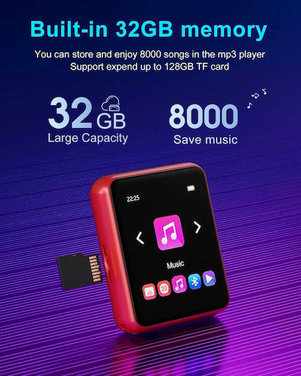Joliker MP3 Player (32GB) with IPS Touch Screen 1.8" Red 764832274364