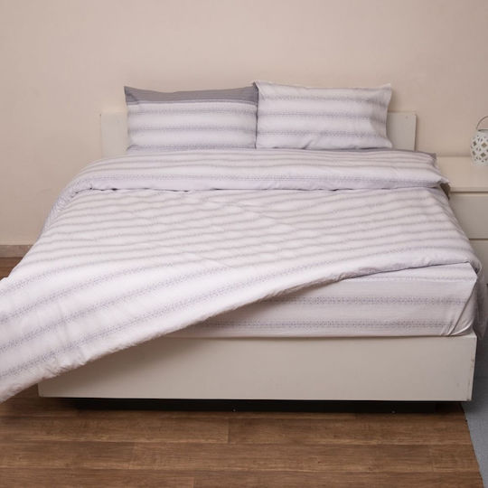 Anna Riska Premium Σετ Σεντόνια Ημίδιπλα με Λάστιχο 120x225+25εκ. Grey (3τμχ)