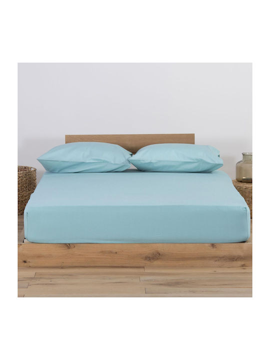 Nef-Nef Homeware Cearșaf Super dublu cu Elastic 160x200+30cm. Jersey Green 109