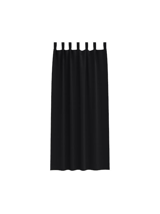vidaXL Set Window Curtains with Tab Top Black 140x245cm