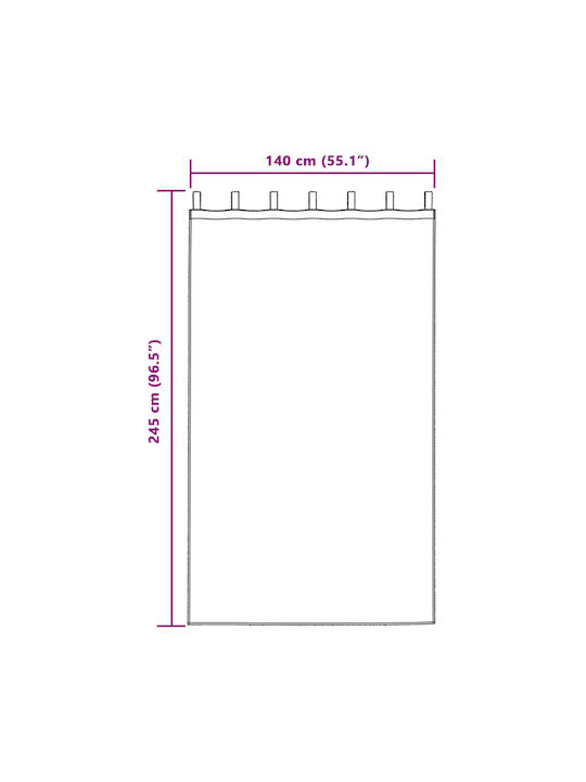 vidaXL Set Window Curtains with Tab Top Black 140x245cm