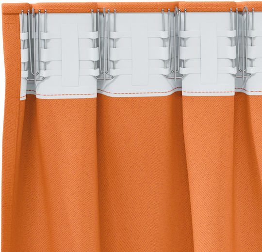 vidaXL Set Vorhänge mit Bleistiftfalten Orange 140x225cm