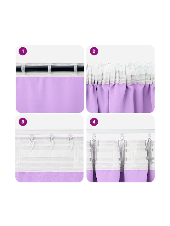 vidaXL vidaXL Vorhänge Fenster mit Bleistiftfalten Lila 140x225cm