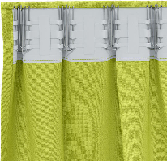 vidaXL Set Window Curtains With Pencil Pleat Green 140x140cm