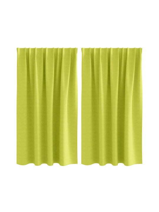 vidaXL vidaXL Set Vorhänge Fenster mit Bleistiftfalten Grüne 140x140cm