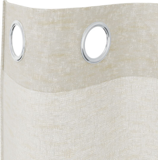 vidaXL Curtain Set With Beige Grommets 140x245cm