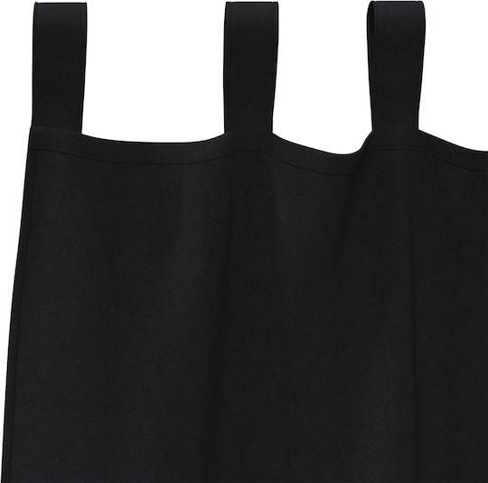 vidaXL Σετ Κουρτίνες με Τιράντες Μαύρες 140x260εκ.