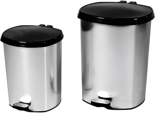 Sidirela Plastic Bathroom Basket 12lt Black Silver