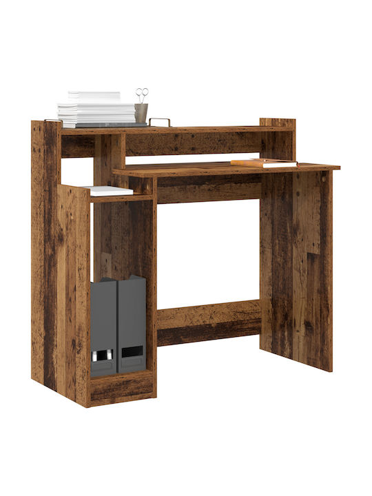 Electric Desk Lumarko Wooden Old Wood with Metal Legs Adjustable Height with LED and USB Ports 97x45x90cm