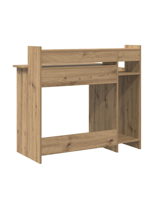 Electric Desk Artisan Wooden Coffee with Metal Legs, Adjustable Height, LED & USB ports 97x45x90cm