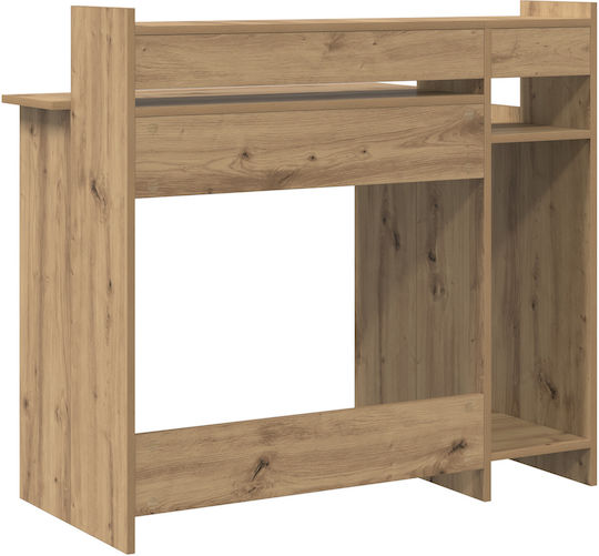 Electric Desk Artisan Wooden Coffee with Metal Legs, Adjustable Height, LED & USB ports 97x45x90cm