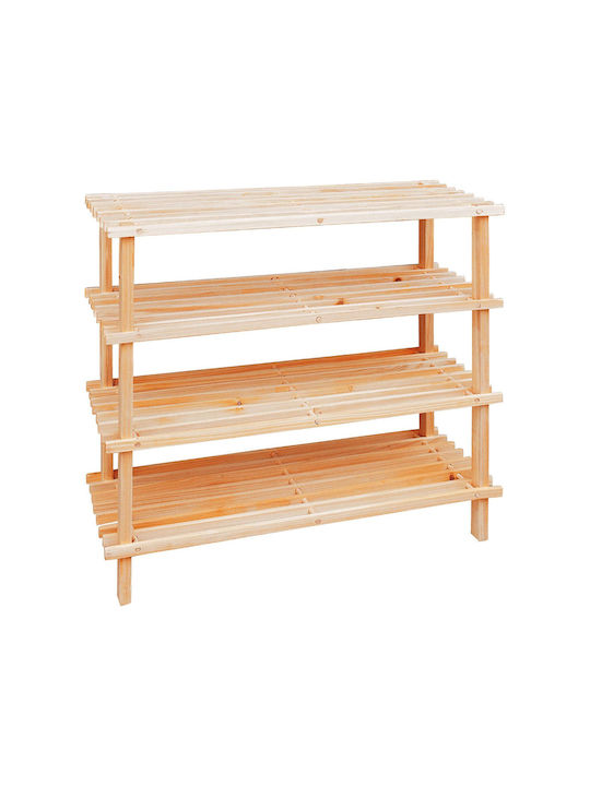 Shoe Organizer with 3 Shelves Beige 74x26x49cm