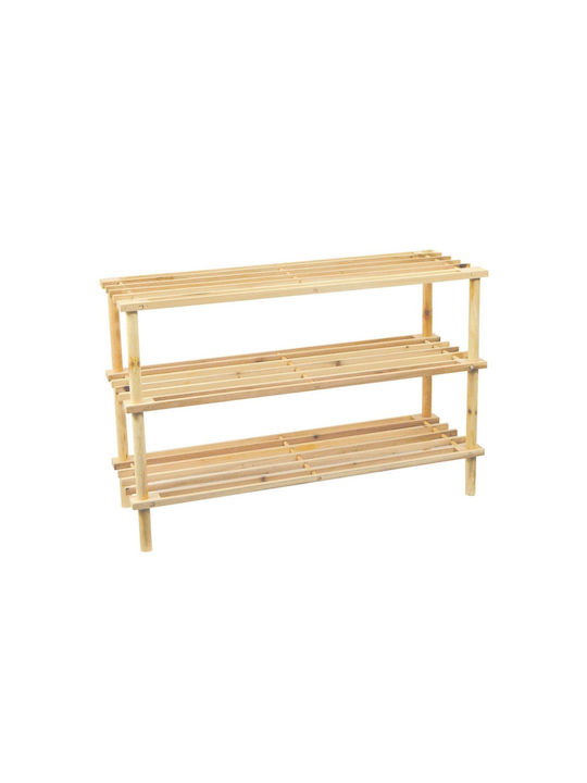 Shoe Organizer with 2 Shelves Natural 74x26x30cm