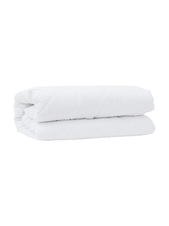 vidaXL Pilotă Single cu Umplutură Microfiber 140x220cm Alb