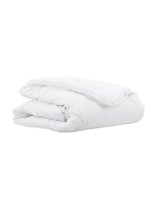 vidaXL Pilotă Single cu Umplutură Microfiber 140x220cm Alb
