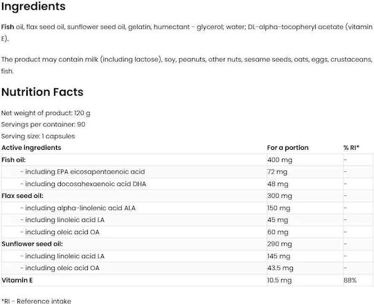 OstroVit Omega 3-6-9 90 κάψουλες
