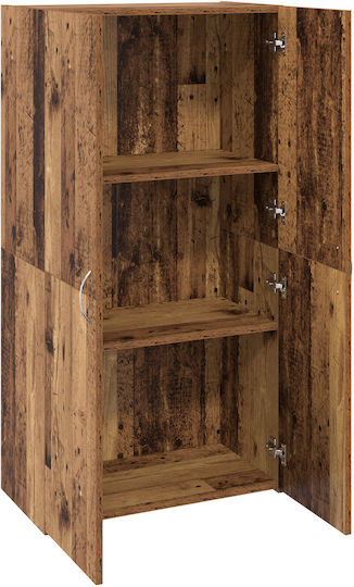 Living Room Display Cabinet Made of Particle Board Old Wood 60x32x115cm