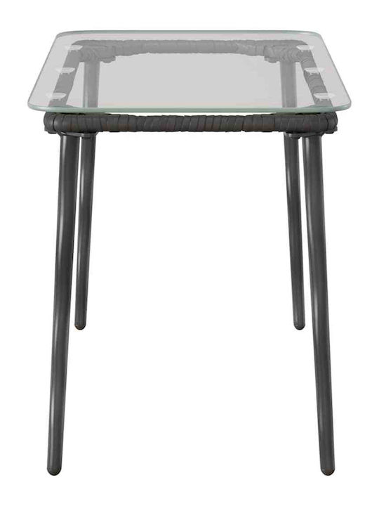 Sitting Room Outdoor Free Standing Rattan Table Black 80x40x45cm