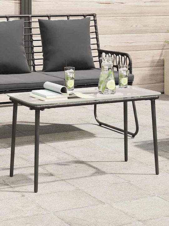 Sitting Room Outdoor Free Standing Rattan Table Black 80x40x45cm