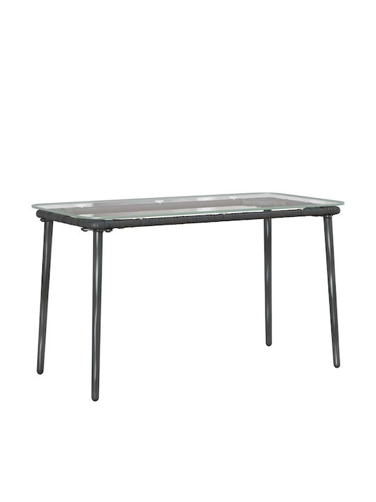 Sitting Room Outdoor Free Standing Rattan Table Black 80x40x45cm